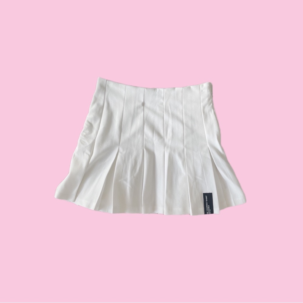Bershka White Pleated Tennis Skirt